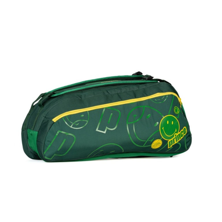 Prince x Smiley Tennis Racket Bag Tour 2 Comp (Racket Bag, 2 Main Compartments, Thermal Compartment) 2025 green 6-pack